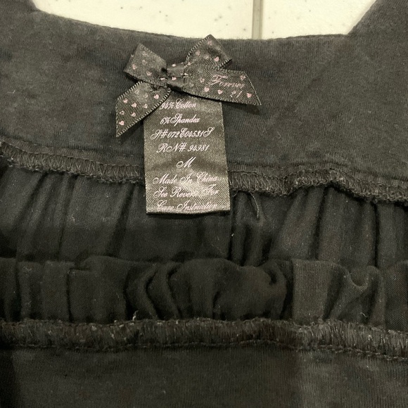 Forever 21 Flowy Blouse Square Sequin Neckline Flutter Sleeves Black Women’s Med - Picture 10 of 11